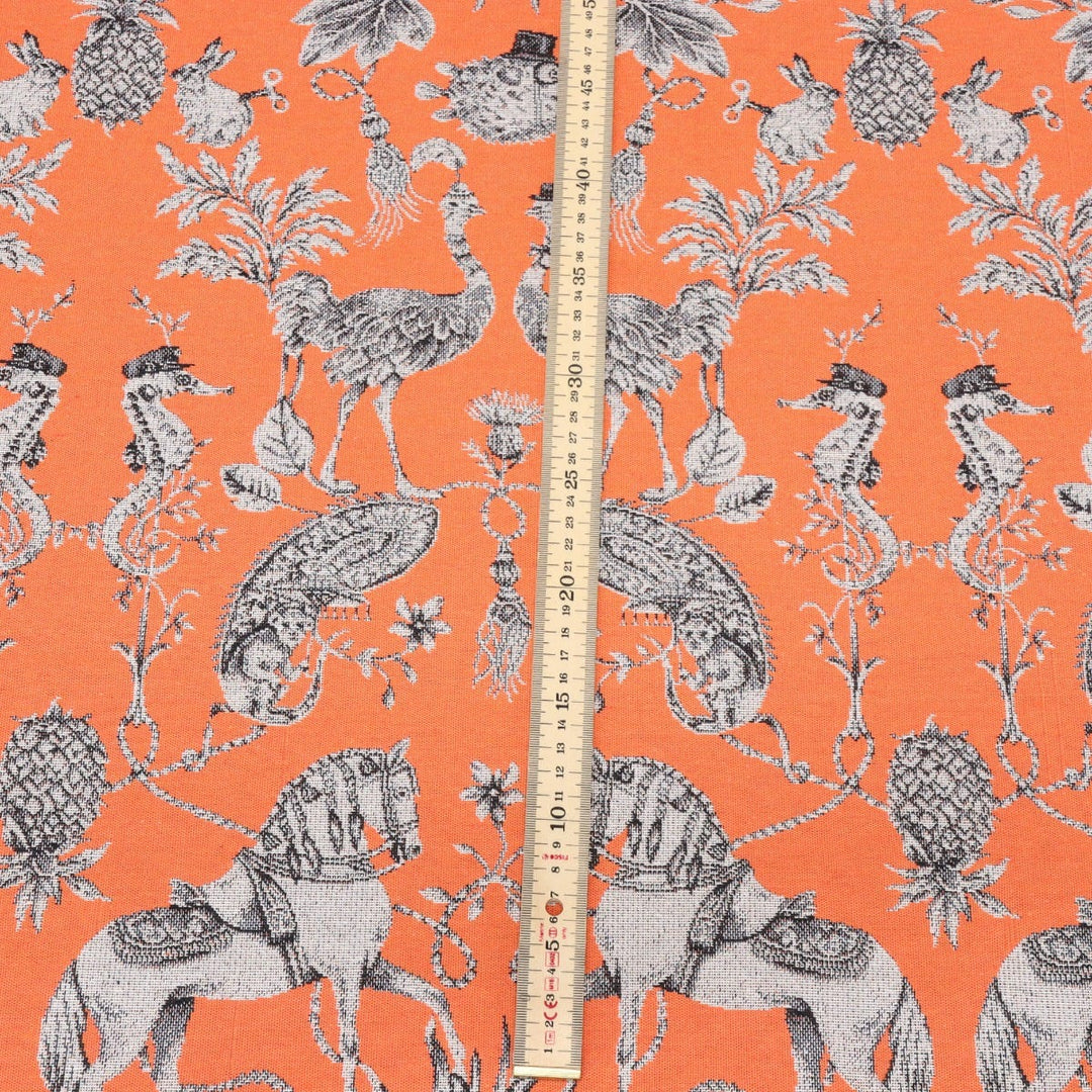 Curious Creatures Tapestry Orange Fabric