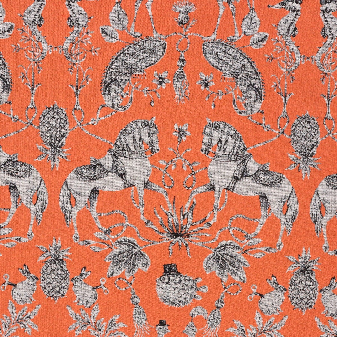 Curious Creatures Tapestry Orange Fabric