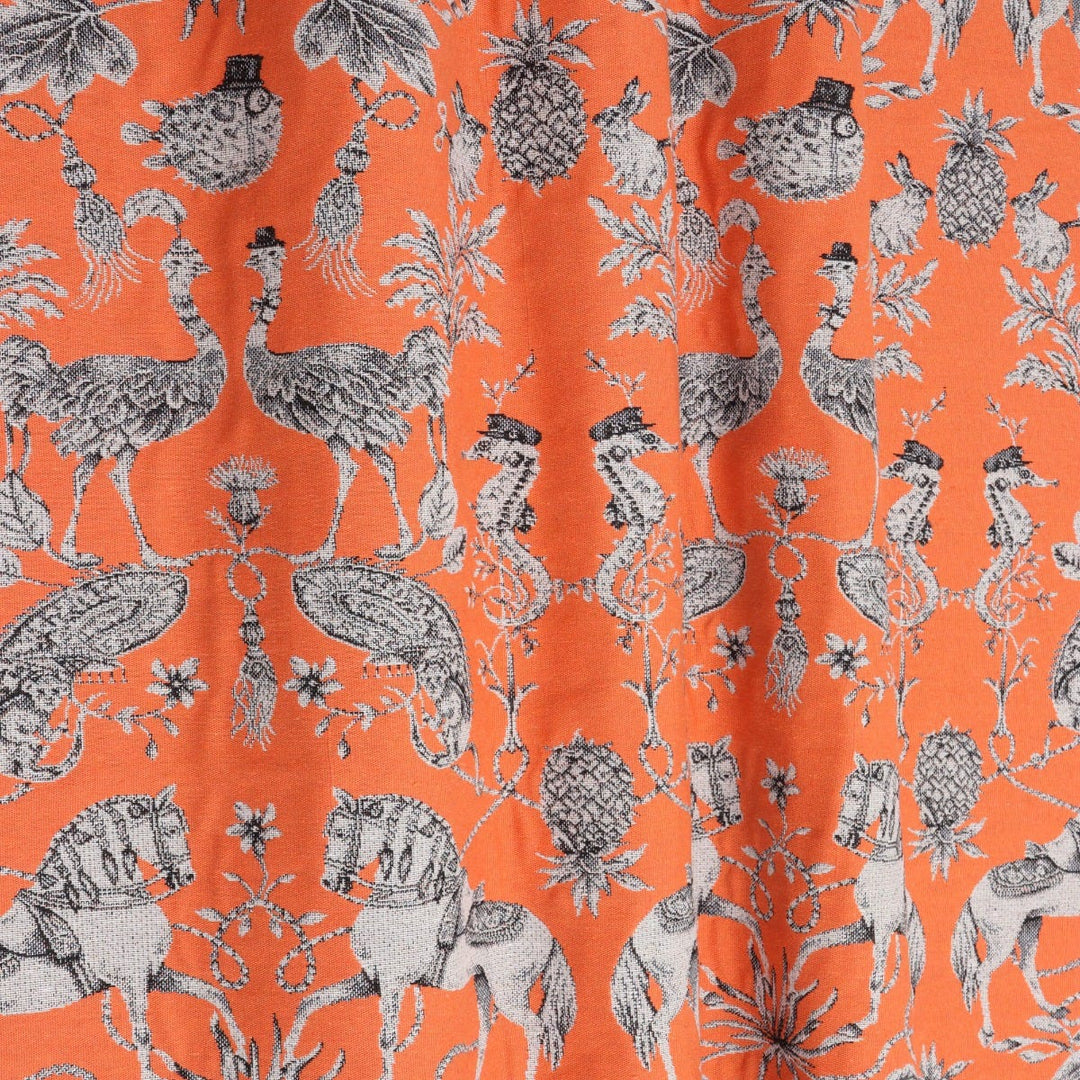 Curious Creatures Tapestry Orange Fabric