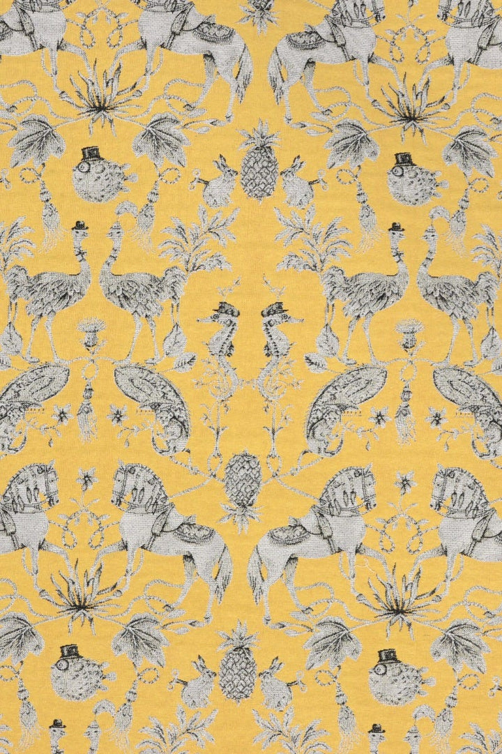 Curious Creatures Tapestry Yellow Fabric