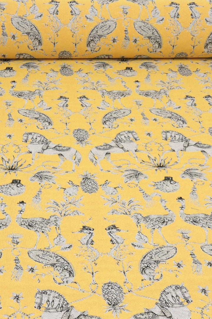 Curious Creatures Tapestry Yellow Fabric