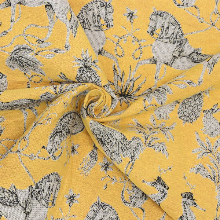 Curious Creatures Tapestry Yellow Fabric