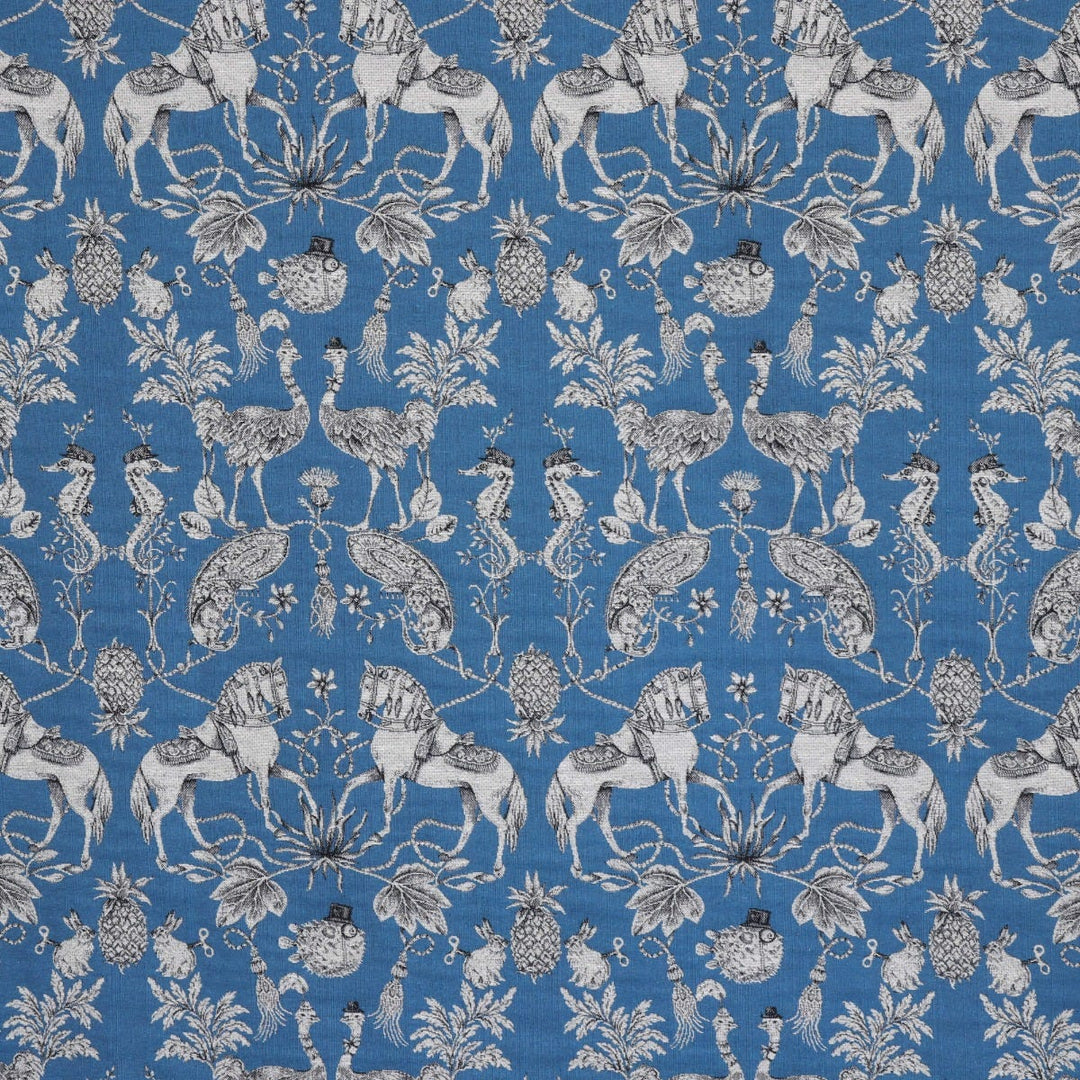 Curious Creatures Tapestry Blue Fabric