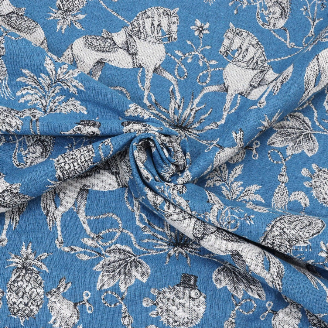 Curious Creatures Tapestry Blue Fabric