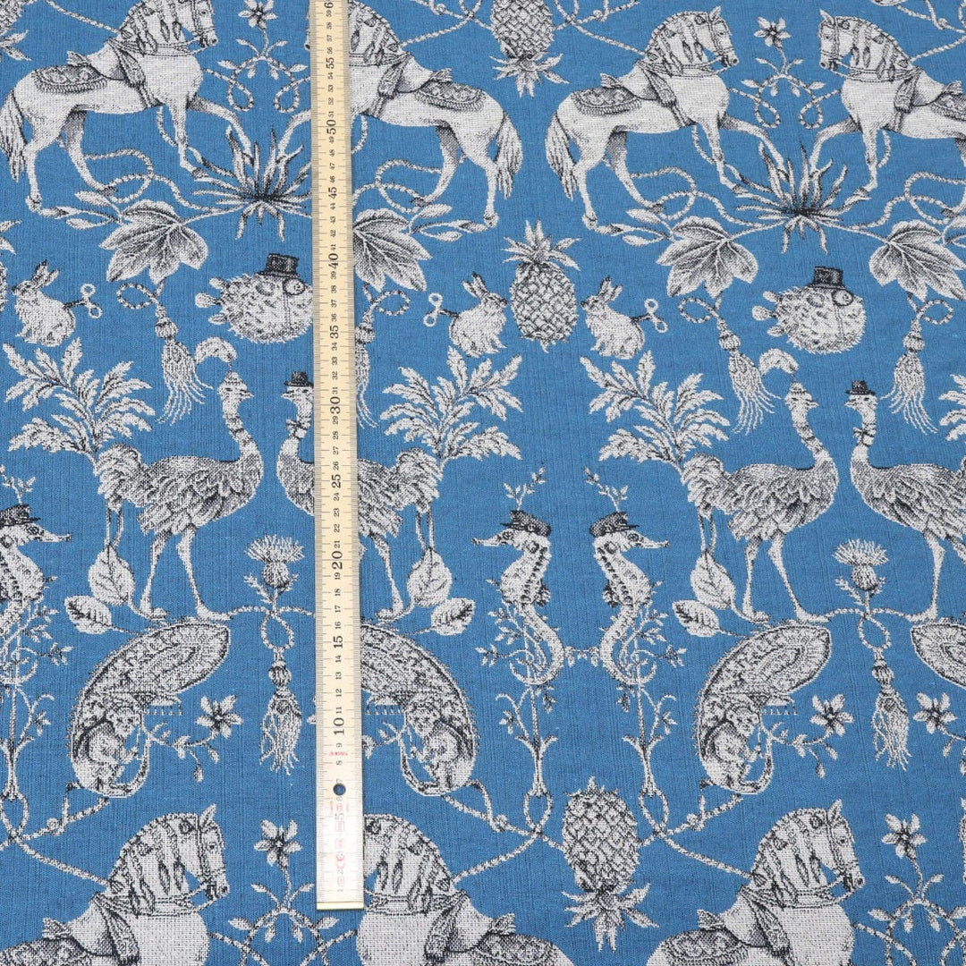 Curious Creatures Tapestry Blue Fabric