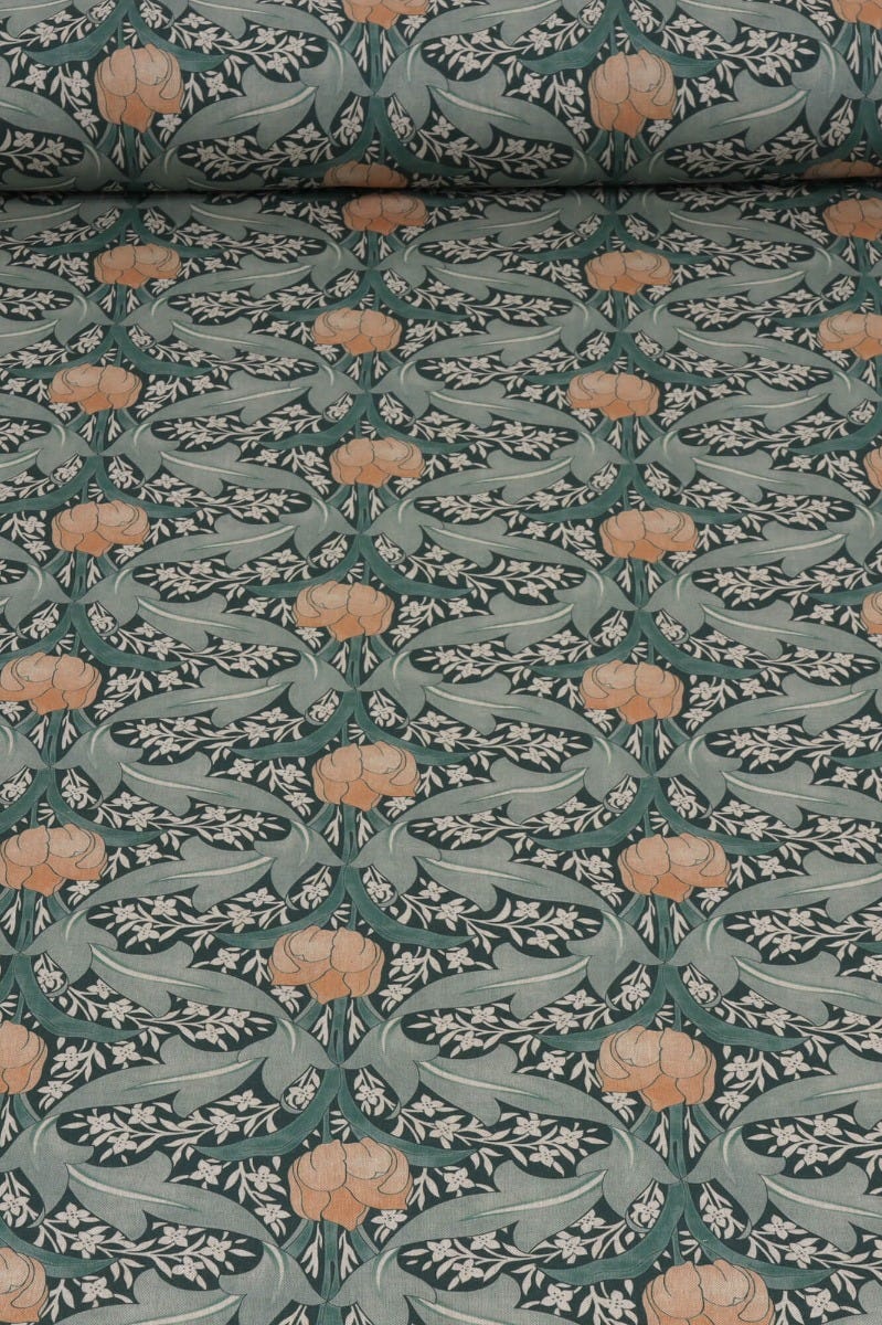 Morris Tulip Green 140cm Fabric