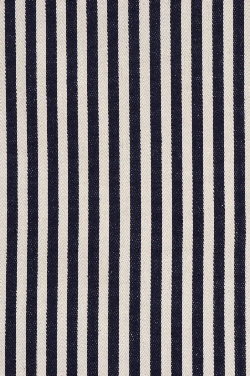 Lynmouth Navy Herringbone Stripe Fabric