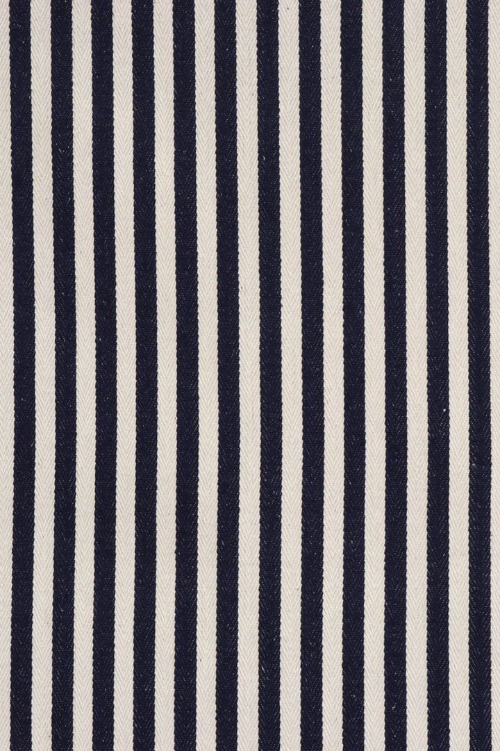 Lynmouth Navy Herringbone Stripe Fabric