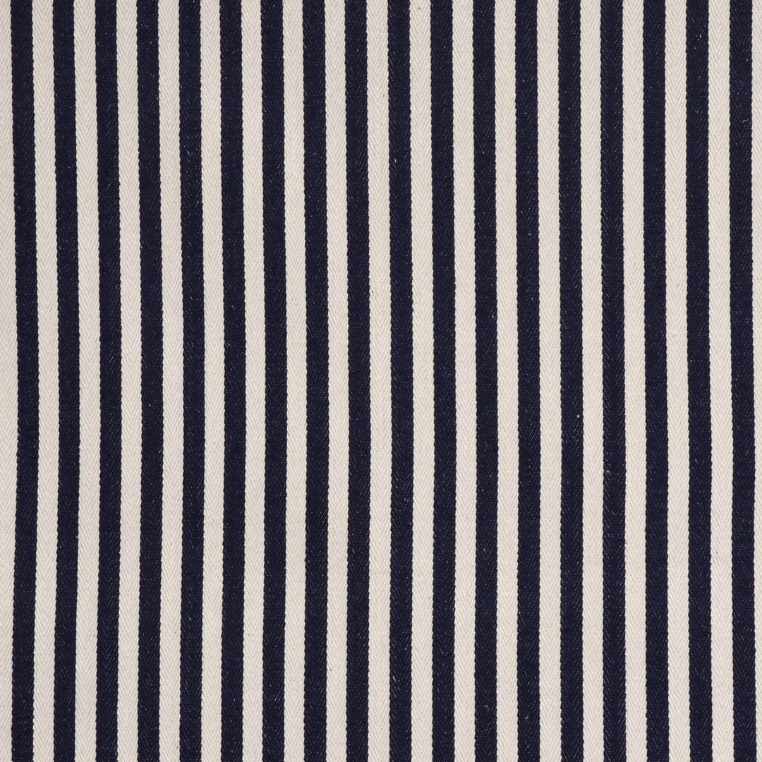 Lynmouth Navy Herringbone Stripe Fabric