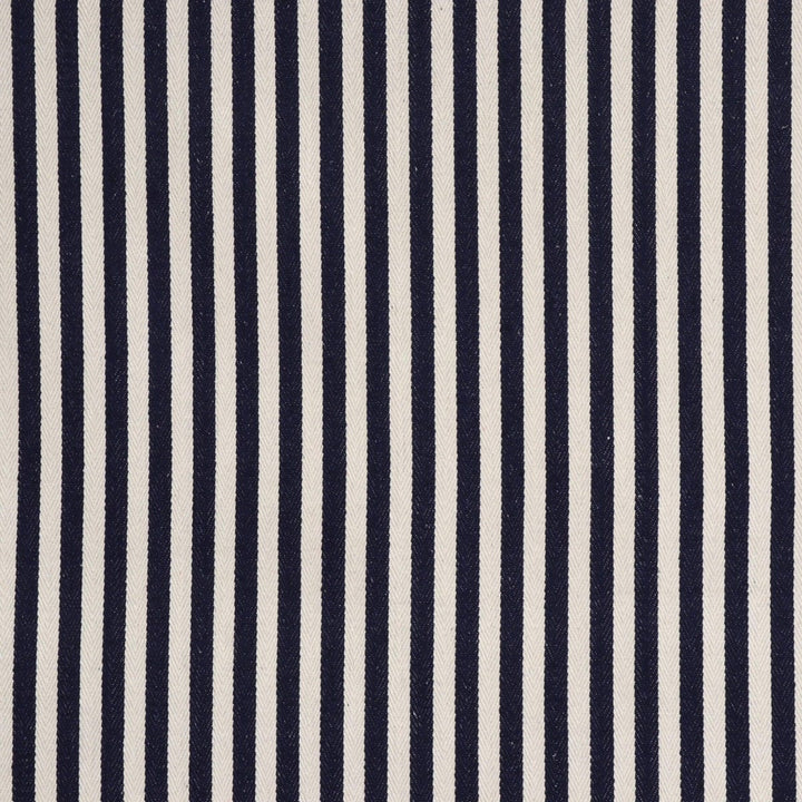 Lynmouth Navy Herringbone Stripe Fabric