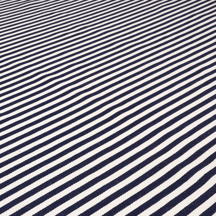 Lynmouth Navy Herringbone Stripe Fabric