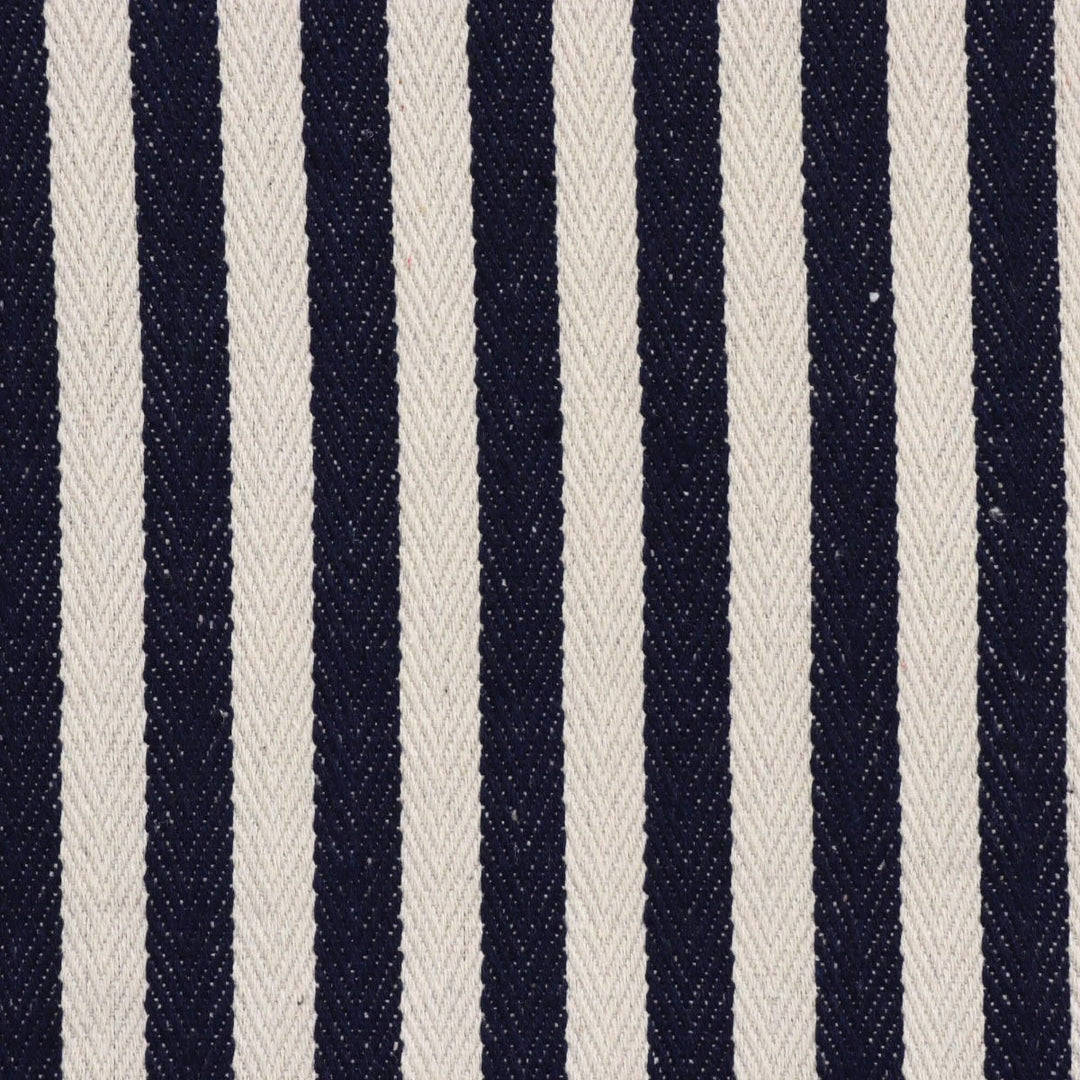 Lynmouth Navy Herringbone Stripe Fabric