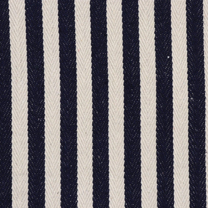 Lynmouth Navy Herringbone Stripe Fabric