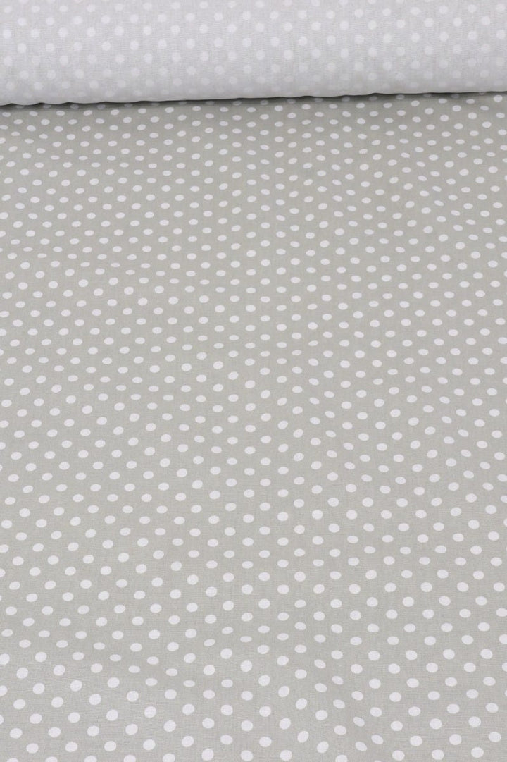 Grey Polka Dot Cotton Fabric