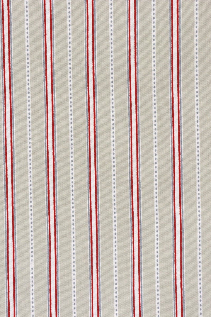 Clearance Rosie Stripe Red Cotton Fabric