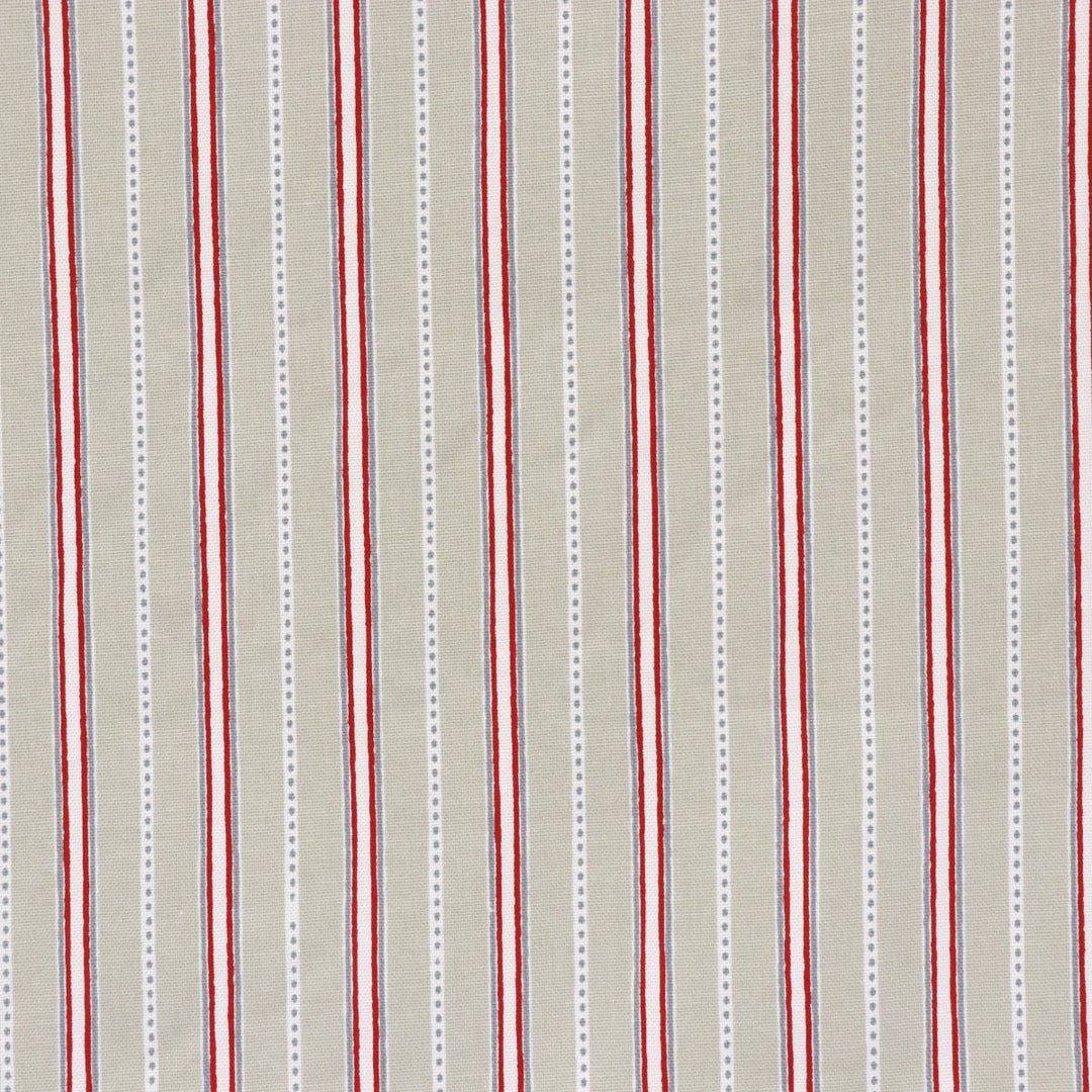 Clearance Rosie Stripe Red Cotton Fabric