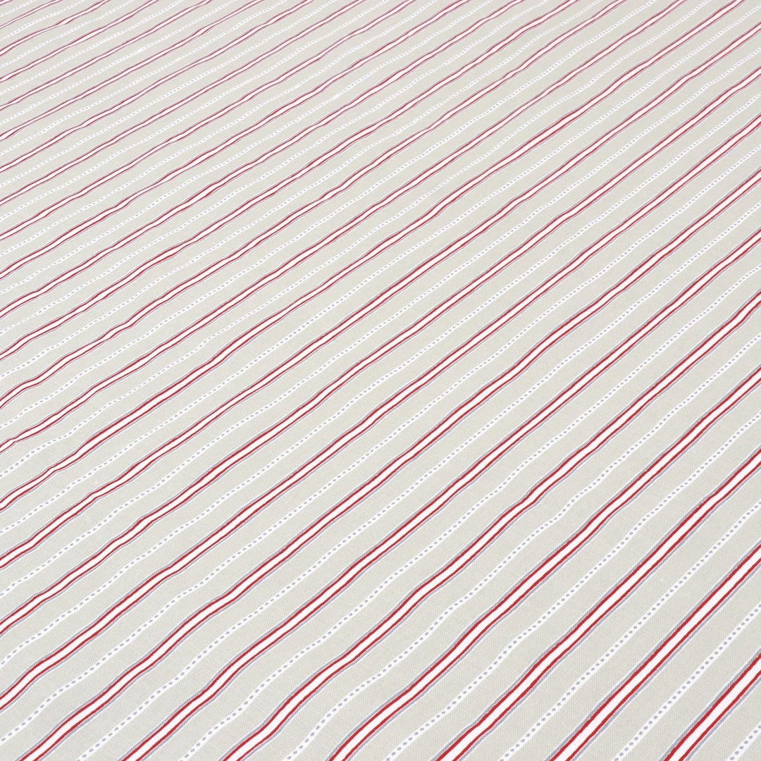 Clearance Rosie Stripe Red Cotton Fabric