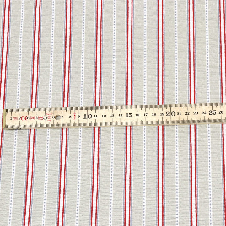 Clearance Rosie Stripe Red Cotton Fabric