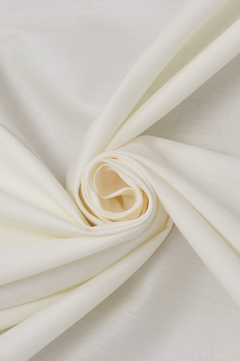 Premium Ivory Polycotton Twill Lining Fabric