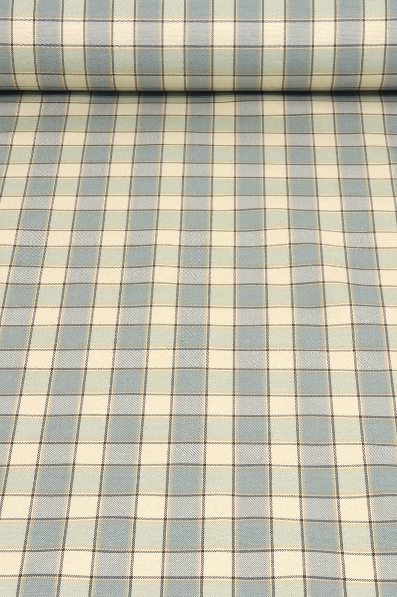 Clearance Country Check Duck Egg Fabric