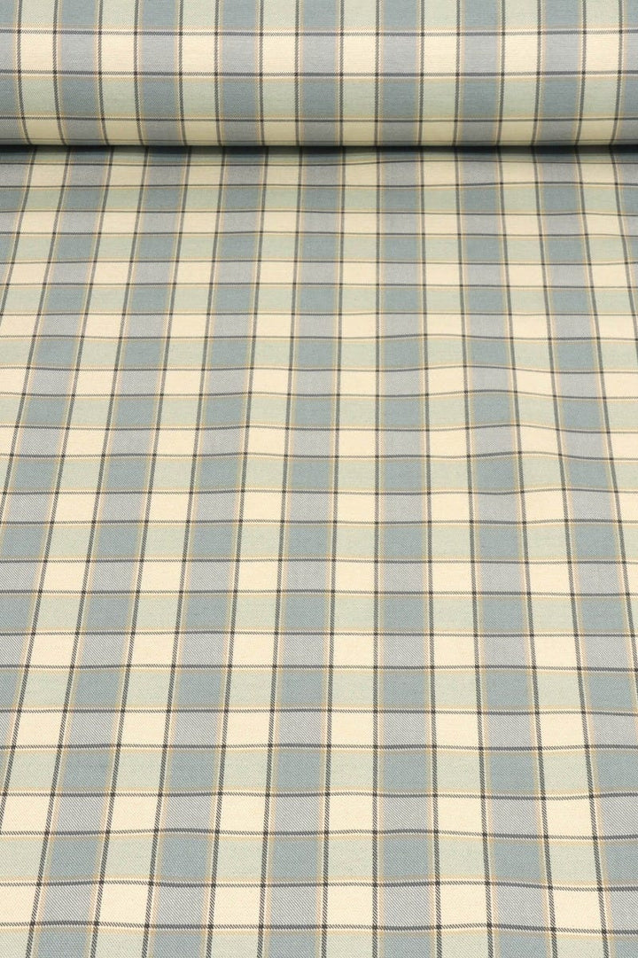 Clearance Country Check Duck Egg Fabric