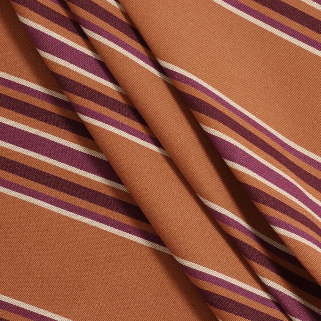 Clearance Warwick Rivale Terracotta Stripe Fabric