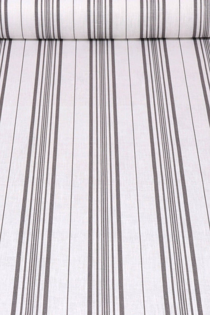 Fleetwood Stripe Linen Taupe Fabric