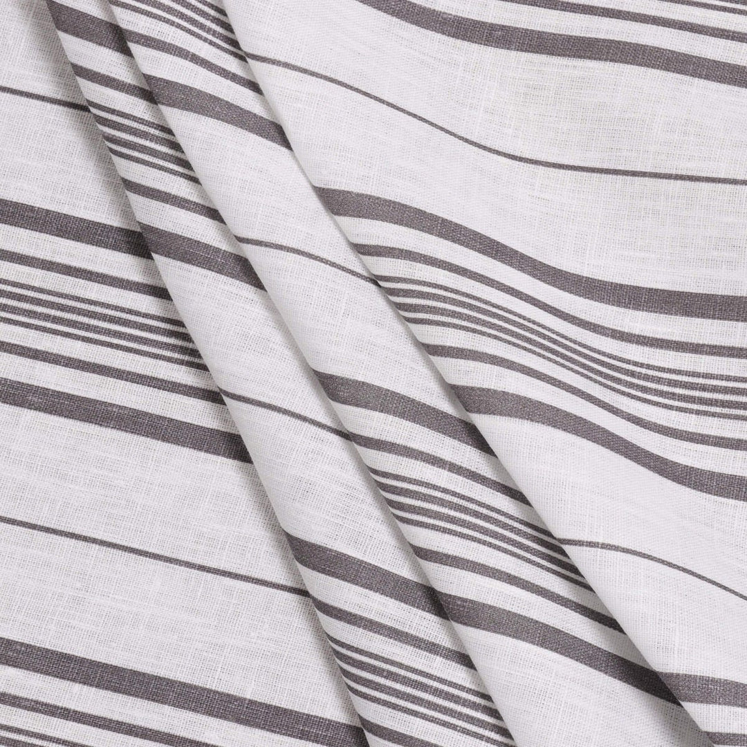 Fleetwood Stripe Linen Taupe Fabric