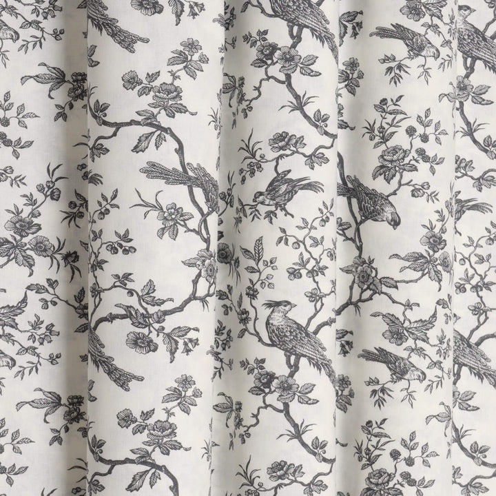 Isabelle Bird Toile Mini Charcoal Cotton Double Width Fabric