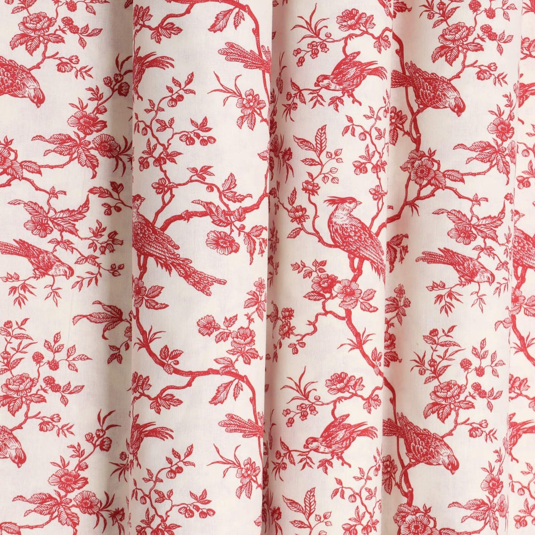 Isabelle Bird Toile Mini Red Cotton Double Width Fabric