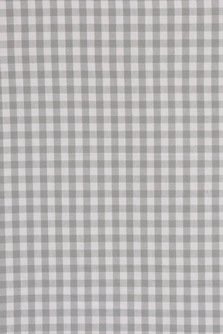 Gingham Check 160cm Fabric - Light Grey