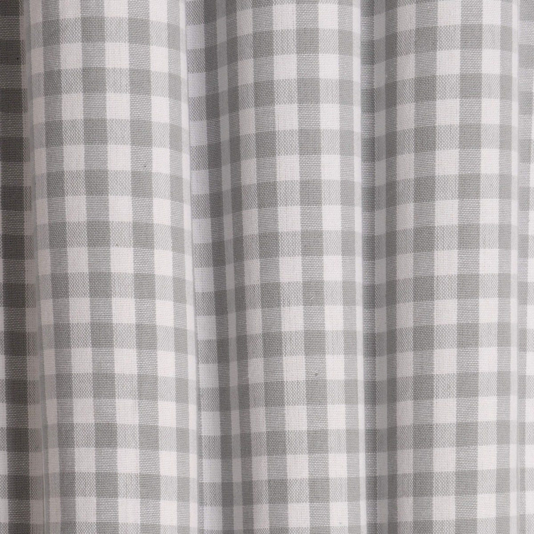 Gingham Check 160cm Fabric - Light Grey