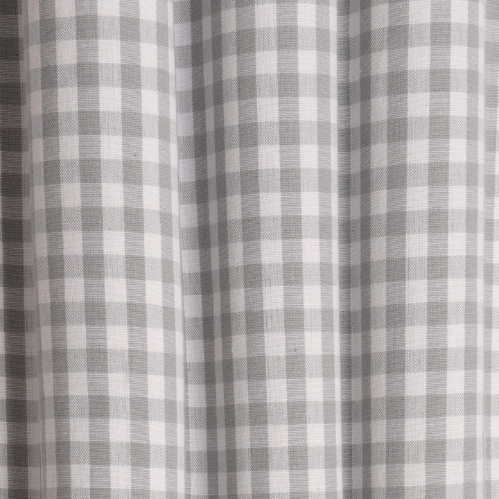 Gingham Check 160cm Fabric - Light Grey