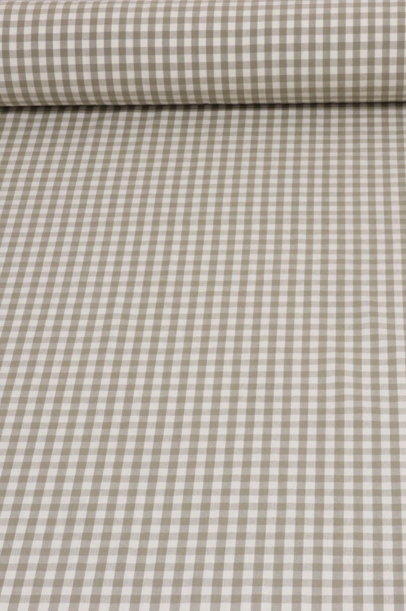 Gingham Check 160cm Fabric - Beige