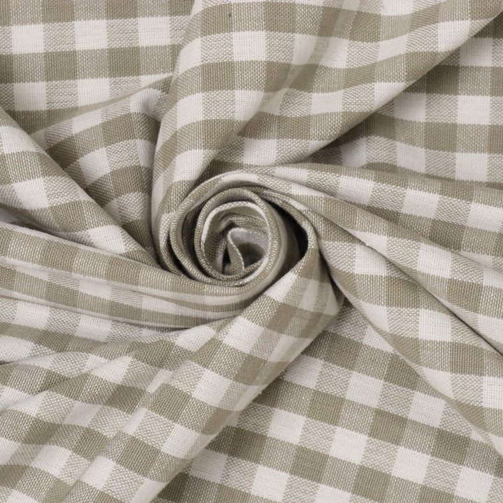 Gingham Check 160cm Fabric - Beige