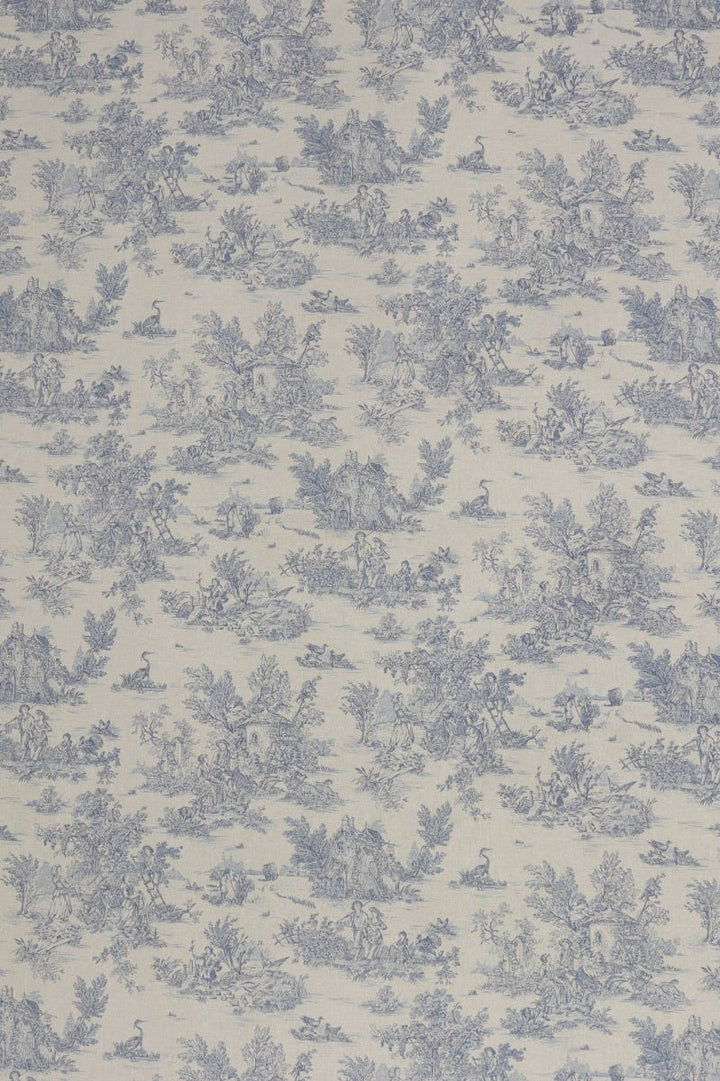 Mini French Toile De Jouy Blue (off white) 160cm Fabric