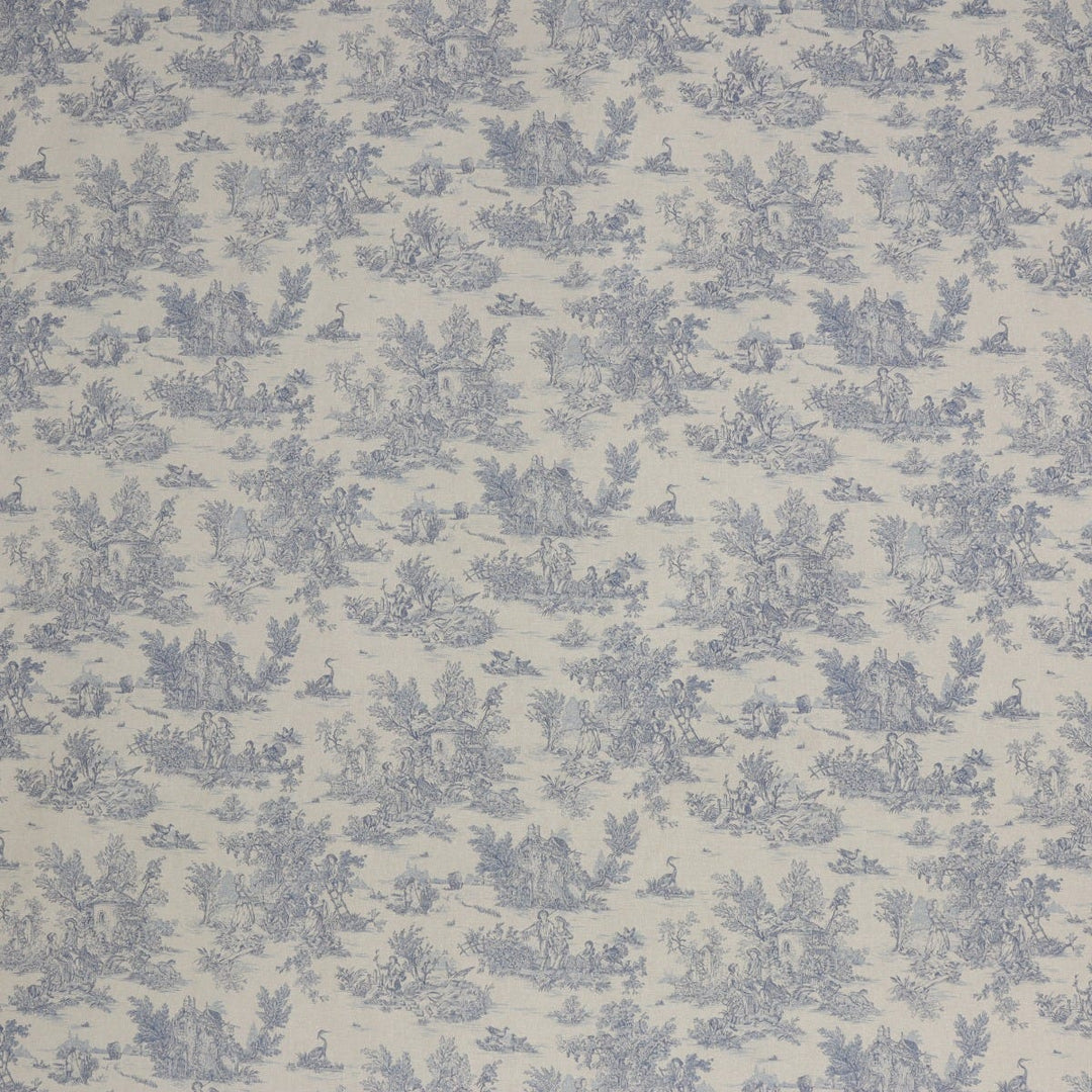 Mini French Toile De Jouy Blue (off white) 160cm Fabric