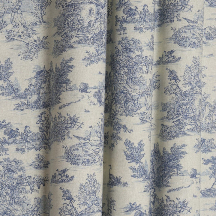 Mini French Toile De Jouy Blue (off white) 160cm Fabric