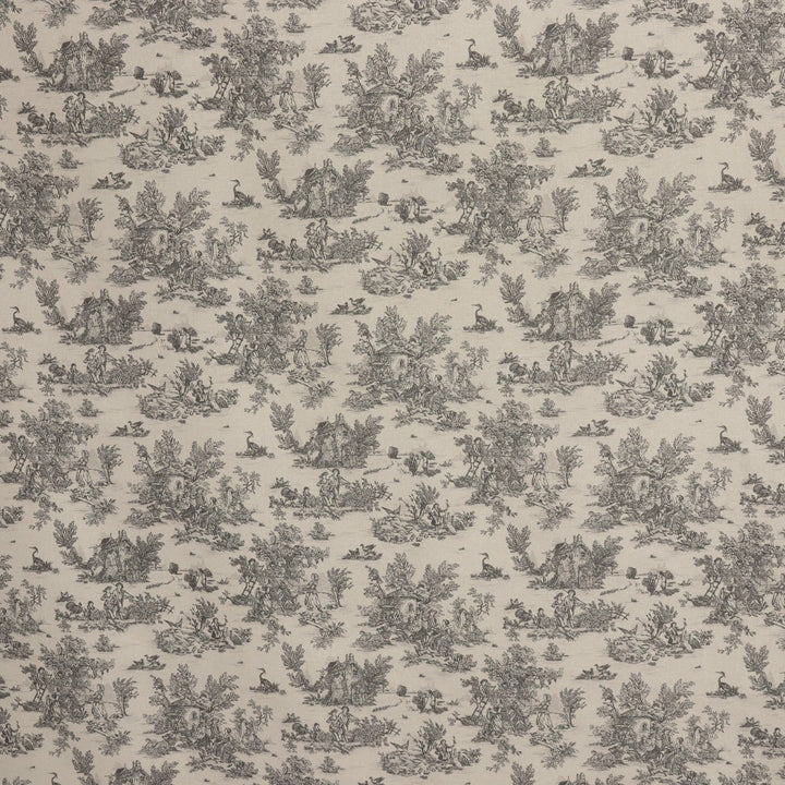 Mini French Toile De Jouy Charcoal 160cm Fabric