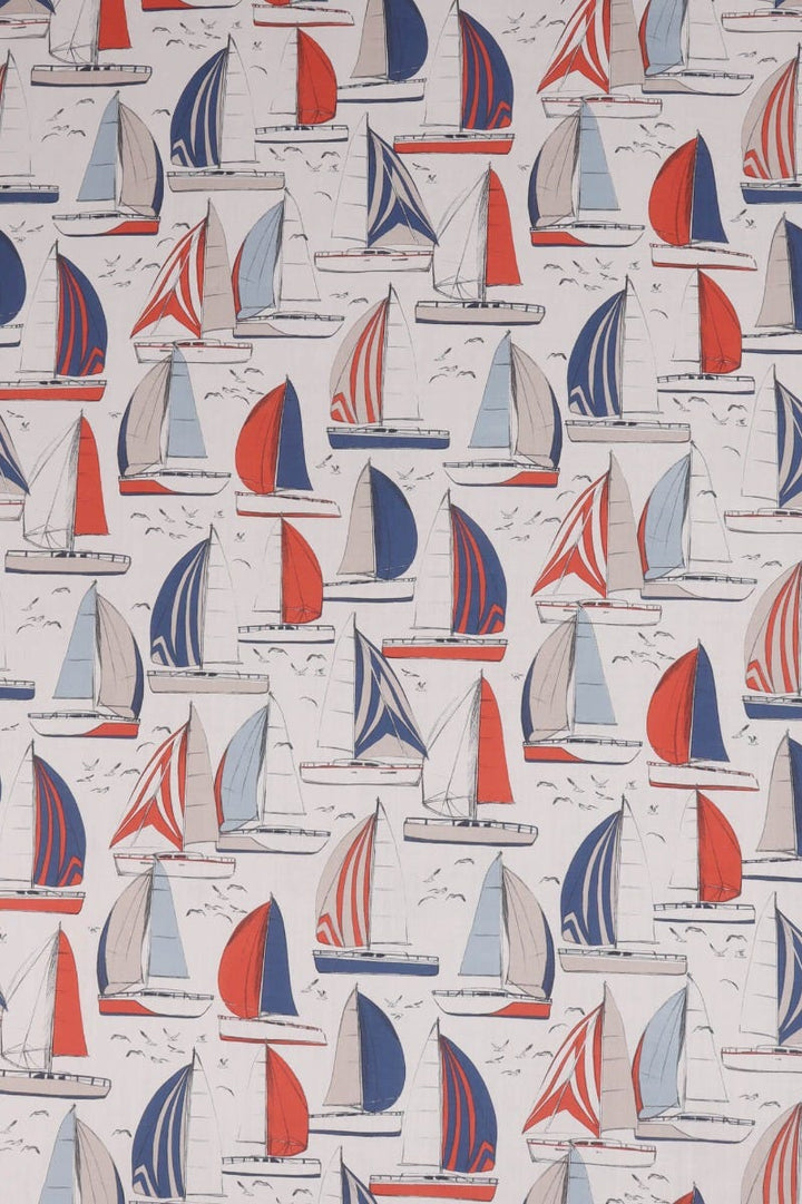 Sailboats Red Fabric