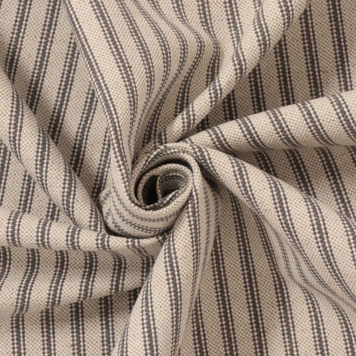 Bergen Ticking Stripe Grey Fabric Foy Co Interiors