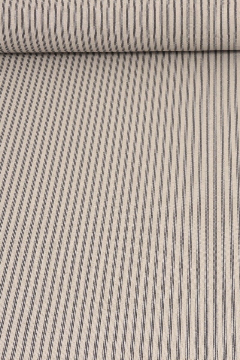 Bergen Ticking Stripe Blue Fabric