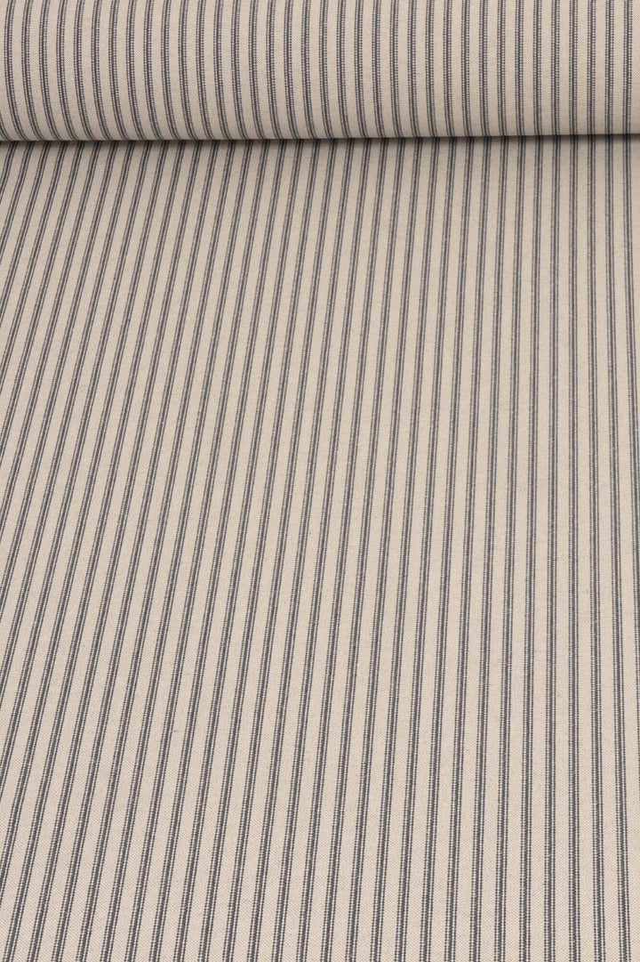 Bergen Ticking Stripe Blue Fabric