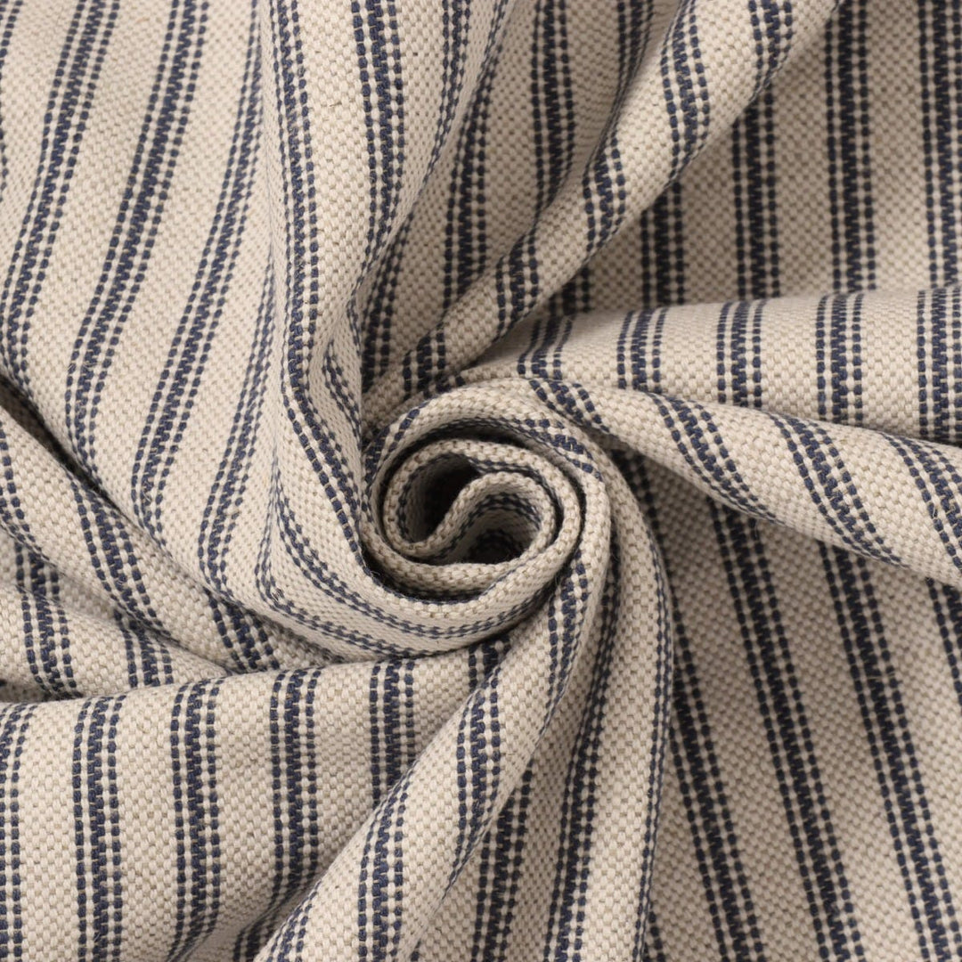 Bergen Ticking Stripe Blue Fabric