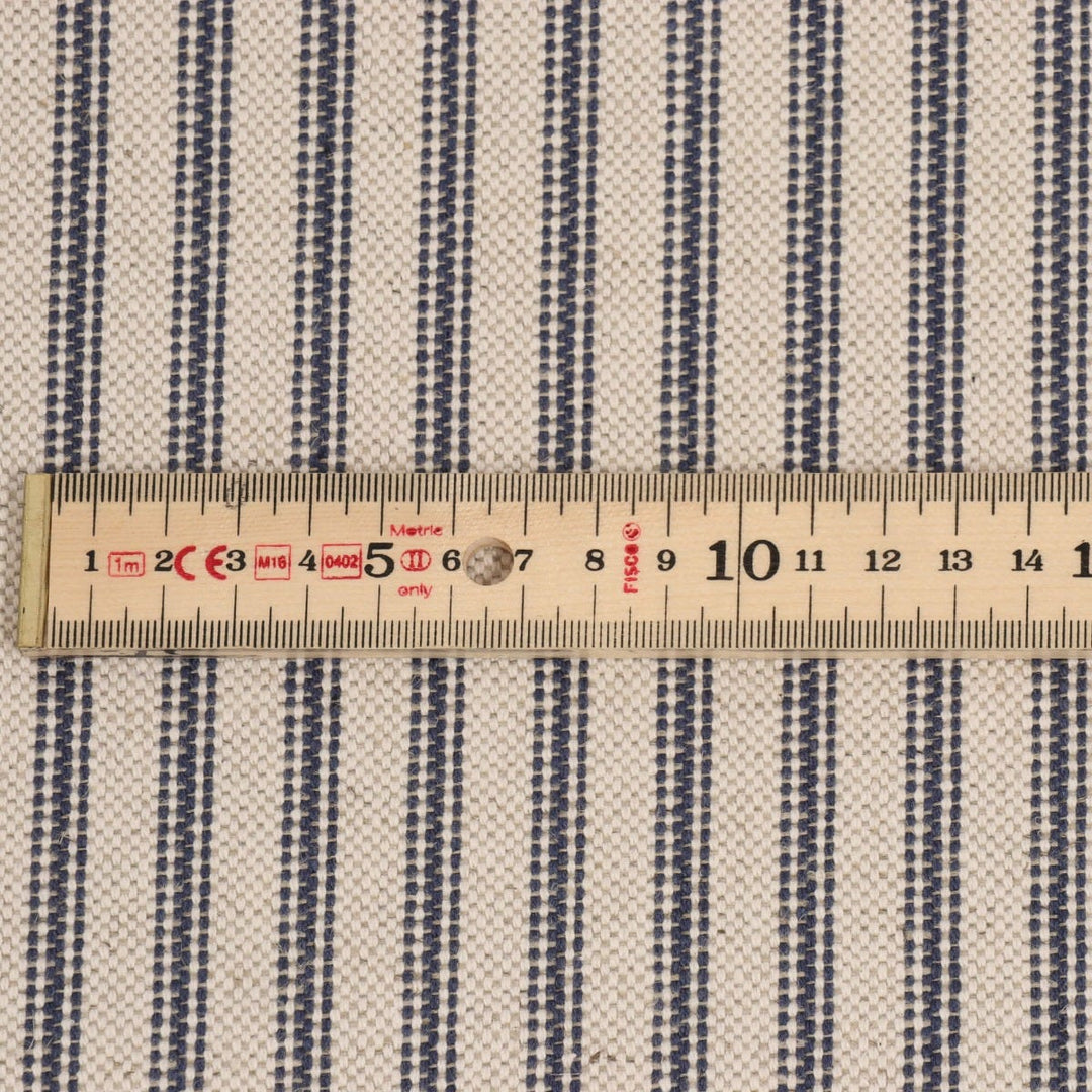 Bergen Ticking Stripe Blue Fabric