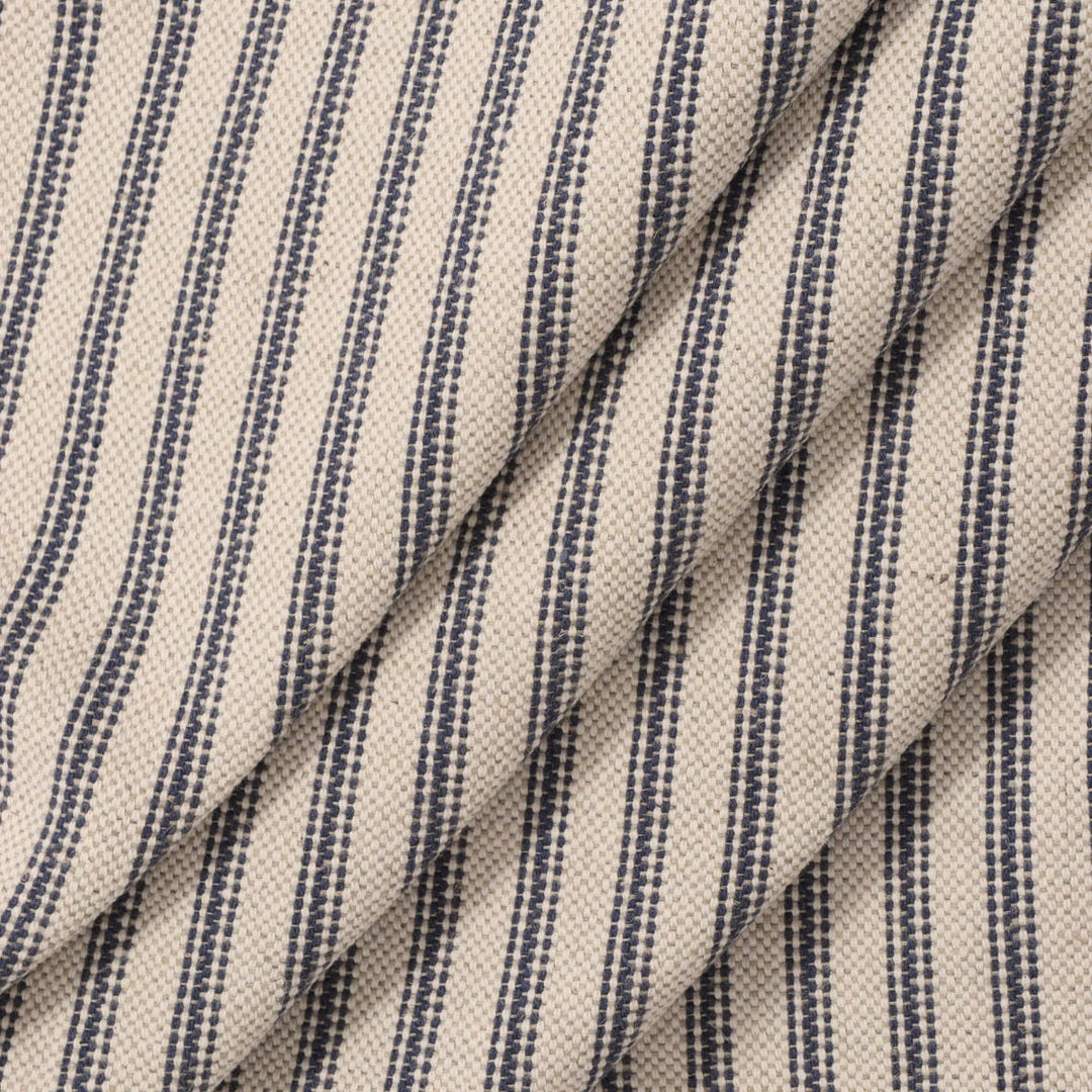 Bergen Ticking Stripe Blue Fabric