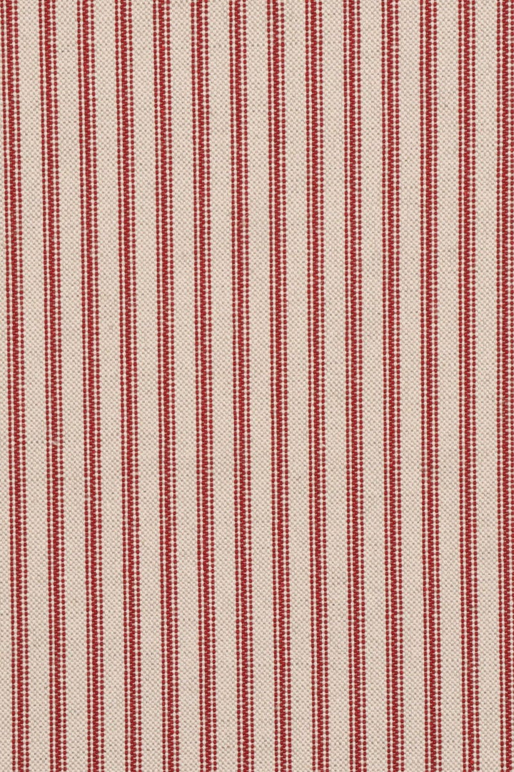 Bergen Ticking Stripe Red Fabric