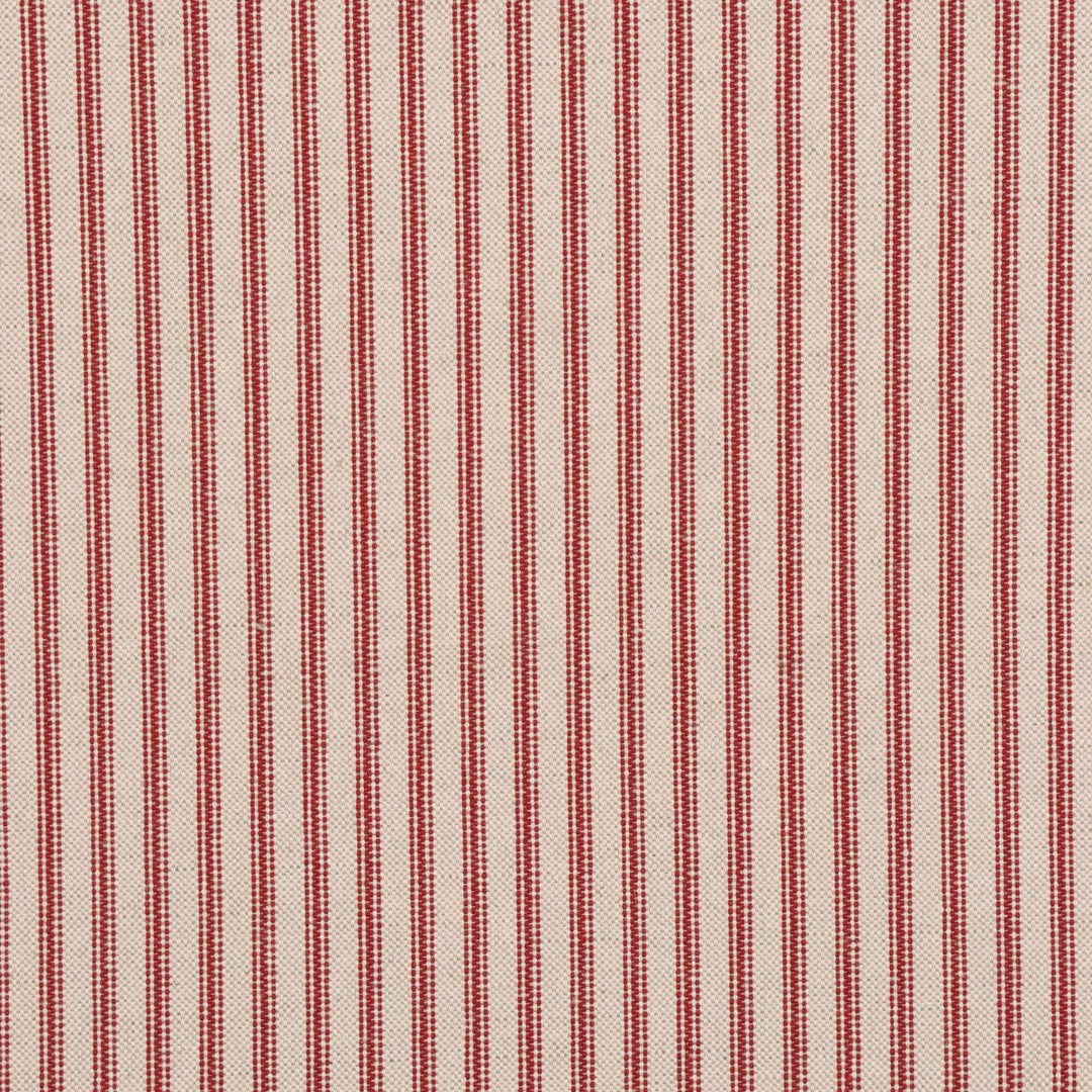 Bergen Ticking Stripe Red Fabric