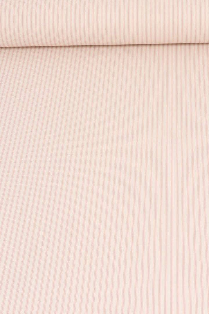 Kent Ticking Stripe Pink Fabric