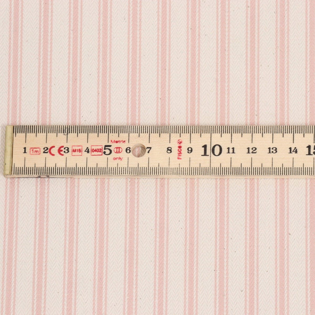 Kent Ticking Stripe Pink Fabric